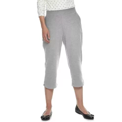 Women's Croft & Barrow® Easy Pull-On Knit Capri Pants -Outlet Croft & Barrow Store 3982181 Heather Gray