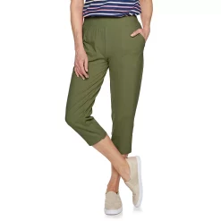 Women's Croft & Barrow® Easy Pull-On Knit Capri Pants -Outlet Croft & Barrow Store 3982181 Olive
