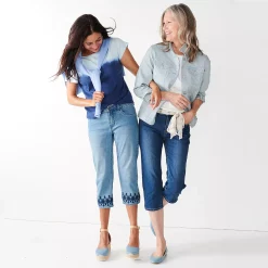 Women's Croft & Barrow® Comfort Waist Denim Capris -Outlet Croft & Barrow Store 3987731 ALT3