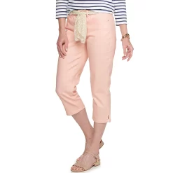 Women's Croft & Barrow® Comfort Waist Denim Capris -Outlet Croft & Barrow Store 3987731 Light Pink