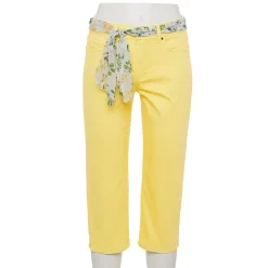 Women's Croft & Barrow® Comfort Waist Denim Capris -Outlet Croft & Barrow Store 3987731 Light Yellow