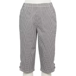 Women's Croft & Barrow® Embellished Hem Skimmer Jeans -Outlet Croft & Barrow Store 4293785 Black White Gingham