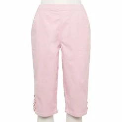 Women's Croft & Barrow® Embellished Hem Skimmer Jeans -Outlet Croft & Barrow Store 4293785 Light Pink