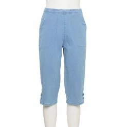Women's Croft & Barrow® Embellished Hem Skimmer Jeans -Outlet Croft & Barrow Store 4293785 Light Wash