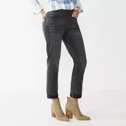 Women's Croft & Barrow® Pull-On Girlfriend Jeans -Outlet Croft & Barrow Store 4491406 Grey Wash