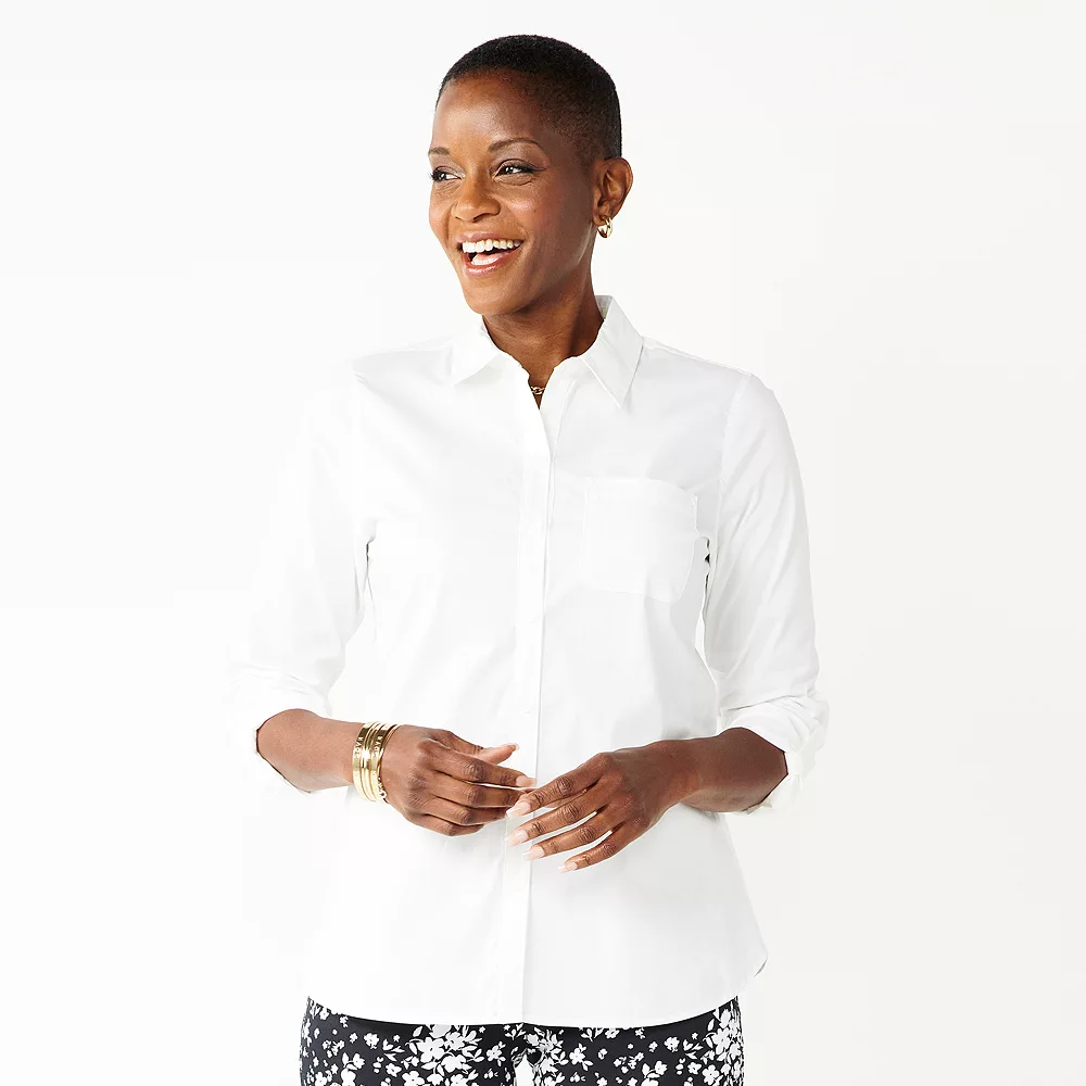 Women's Croft & Barrow® Essential Comfort Stretch Shirt 17 Women's Croft & Barrow® Essential Comfort Stretch Shirt - Image 17