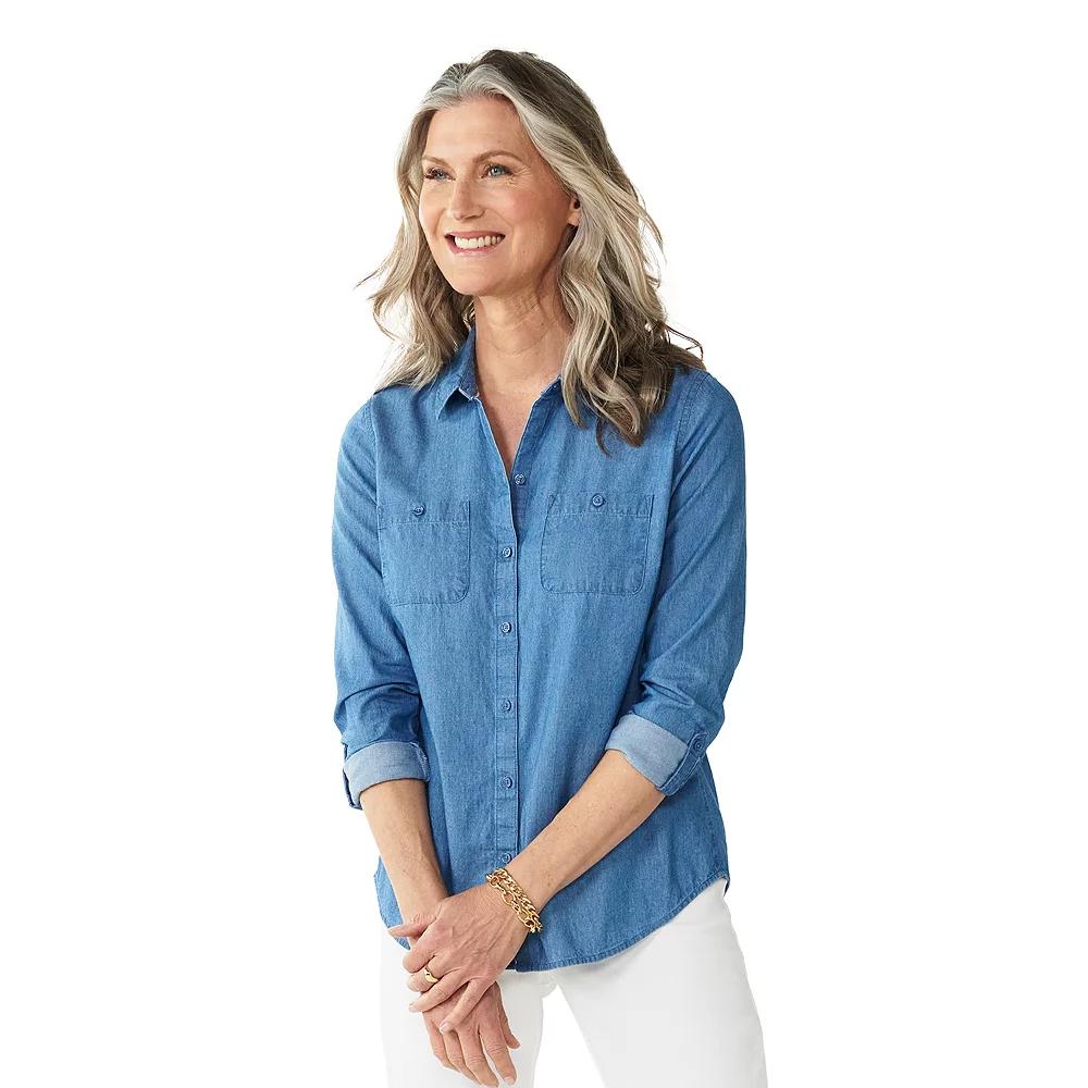 Women's Croft & Barrow® Essential Comfort Stretch Shirt 2 Women's Croft & Barrow® Essential Comfort Stretch Shirt - Image 2