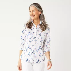 Women's Croft & Barrow® Essential Comfort Stretch Shirt 49 Women's Croft & Barrow® Essential Comfort Stretch Shirt -Outlet Croft & Barrow Store 4676876 Floral