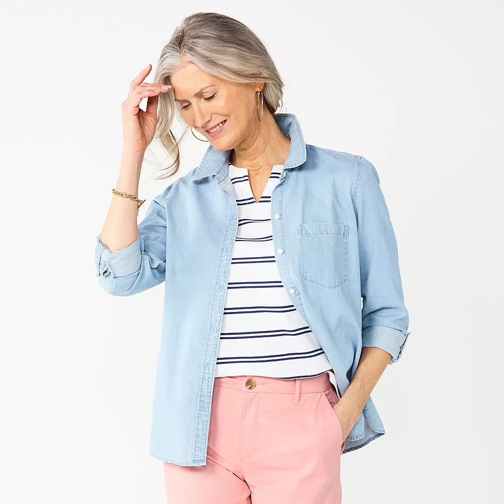 Women's Croft & Barrow® Essential Comfort Stretch Shirt 25 Women's Croft & Barrow® Essential Comfort Stretch Shirt - Image 25