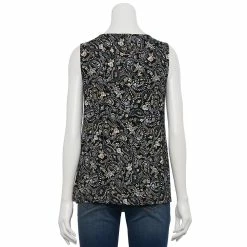 Women's Croft & Barrow® Print Pleated Tank -Outlet Croft & Barrow Store 4777679 ALT
