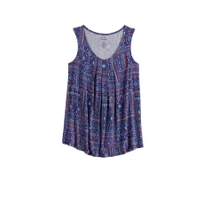 Women's Croft & Barrow® Print Pleated Tank -Outlet Croft & Barrow Store 4777679 ALT5