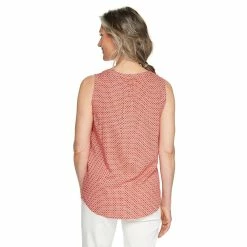 Women's Croft & Barrow® Pintuck Splitneck Sleeveless Top -Outlet Croft & Barrow Store 4799269 ALT