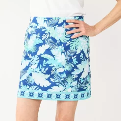 Women's Croft & Barrow® Classic Comfort Collection A-Line Skort -Outlet Croft & Barrow Store 4845651 Blue Palm