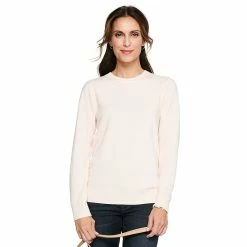 Women's Croft & Barrow® Extra Soft Crewneck Sweater -Outlet Croft & Barrow Store 4922627 Blush