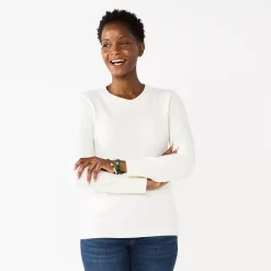 Women's Croft & Barrow® Extra Soft Crewneck Sweater -Outlet Croft & Barrow Store 4922627 Cream