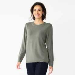 Women's Croft & Barrow® Extra Soft Crewneck Sweater -Outlet Croft & Barrow Store 4922627 Gray