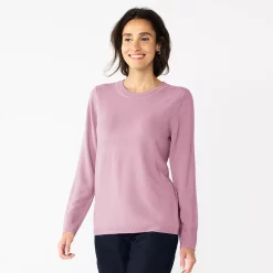 Women's Croft & Barrow® Extra Soft Crewneck Sweater -Outlet Croft & Barrow Store 4922627 Lilac