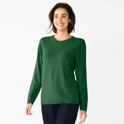 Women's Croft & Barrow® Extra Soft Crewneck Sweater -Outlet Croft & Barrow Store 4922627 Pine