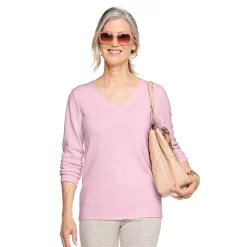 Women's Croft & Barrow® The Extra Soft V-Neck Sweater -Outlet Croft & Barrow Store 4922640 Lilac