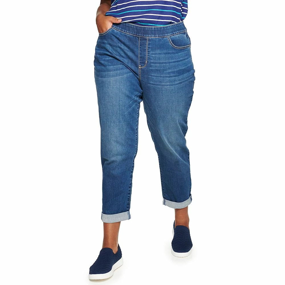 Plus Size Croft & Barrow® Pull-On Girlfriend Jeans 2 Plus Size Croft & Barrow® Pull-On Girlfriend Jeans - Image 2