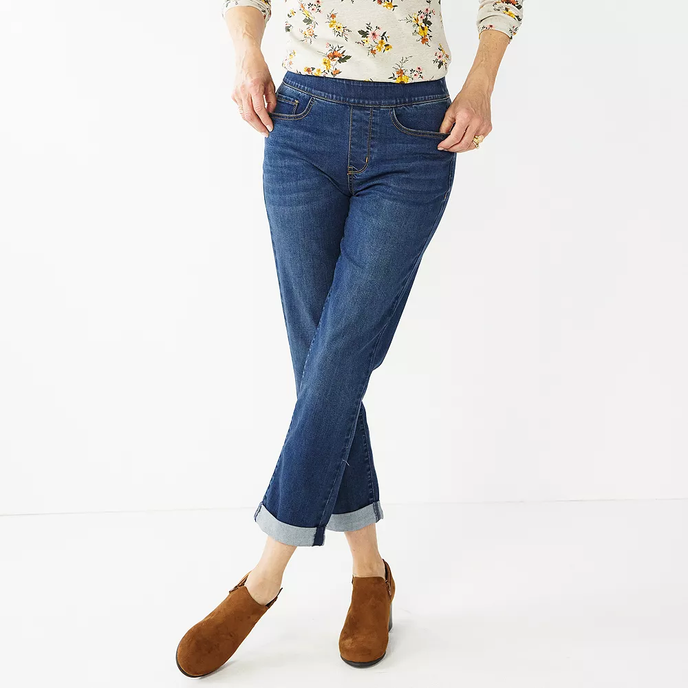Petite Croft & Barrow® Pull-On Girlfriend Jeans 2 Petite Croft & Barrow® Pull-On Girlfriend Jeans - Image 2