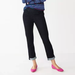 Petite Croft & Barrow® Pull-On Girlfriend Jeans 9 Petite Croft & Barrow® Pull-On Girlfriend Jeans -Outlet Croft & Barrow Store 4928590 Rinse Wash