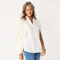 Women's Croft & Barrow® Classic Ribbed Open-Front Cardigan -Outlet Croft & Barrow Store 4959669 Cream