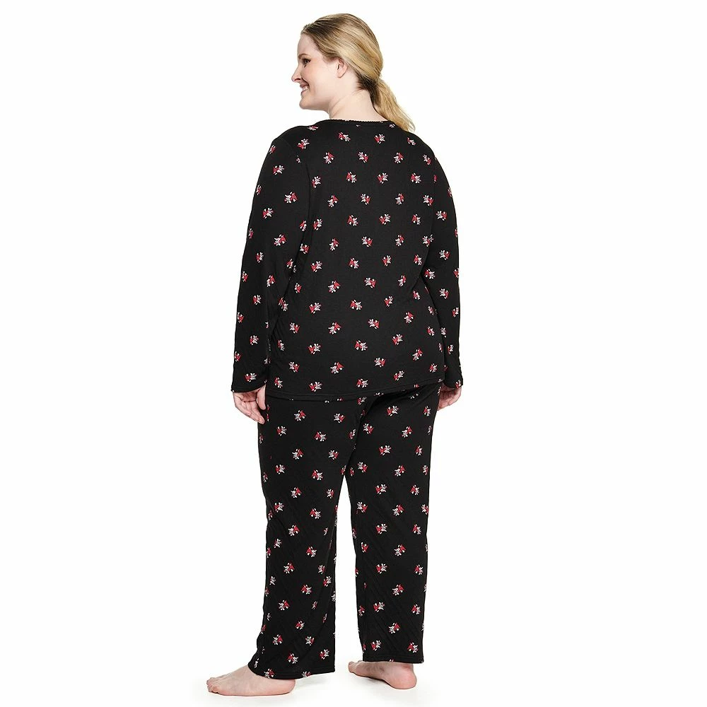 Plus Size Croft & Barrow® Textured Knit Henley Long Sleeve Pajama Top & Pajama Pants Sleep Set 3 Plus Size Croft & Barrow® Textured Knit Henley Long Sleeve Pajama Top & Pajama Pants Sleep Set - Image 3