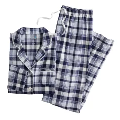 Women's Croft & Barrow® Flannel Long Sleeve Pajama Shirt & Pajama Pants Set -Outlet Croft & Barrow Store 5032546 ALT5