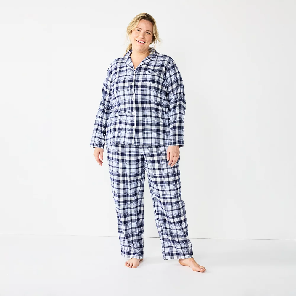 Plus Size Croft & Barrow® Flannel Long Sleeve Pajama Shirt & Pajama Pants Set 2 Plus Size Croft & Barrow® Flannel Long Sleeve Pajama Shirt & Pajama Pants Set - Image 2