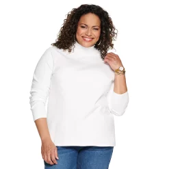 Plus Size Croft & Barrow® Essential Mockneck Top -Outlet Croft & Barrow Store 5035951 White