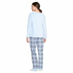 Petite Croft & Barrow® Velour Long Sleeve Pajama Top & Pajama Pants Set -Outlet Croft & Barrow Store 5041069 ALT