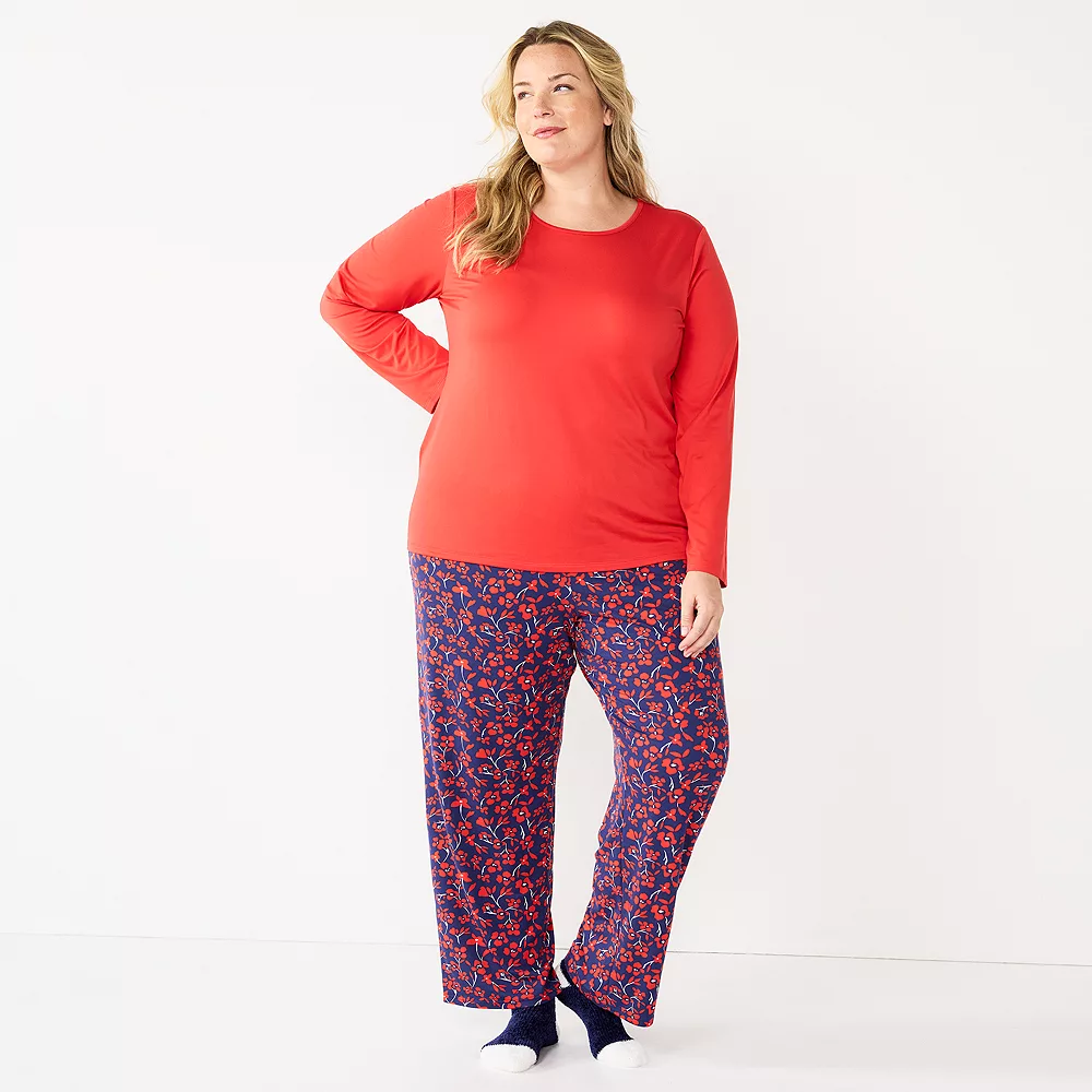 Plus Size Croft & Barrow® Long Sleeve Pajama Top & Pajama Pants Set 3 Plus Size Croft & Barrow® Long Sleeve Pajama Top & Pajama Pants Set - Image 3