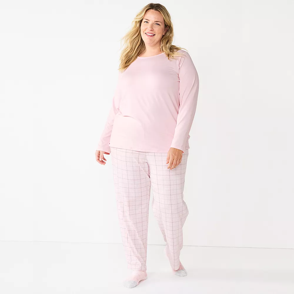 Plus Size Croft & Barrow® Long Sleeve Pajama Top & Pajama Pants Set 1 Plus Size Croft & Barrow® Long Sleeve Pajama Top & Pajama Pants Set