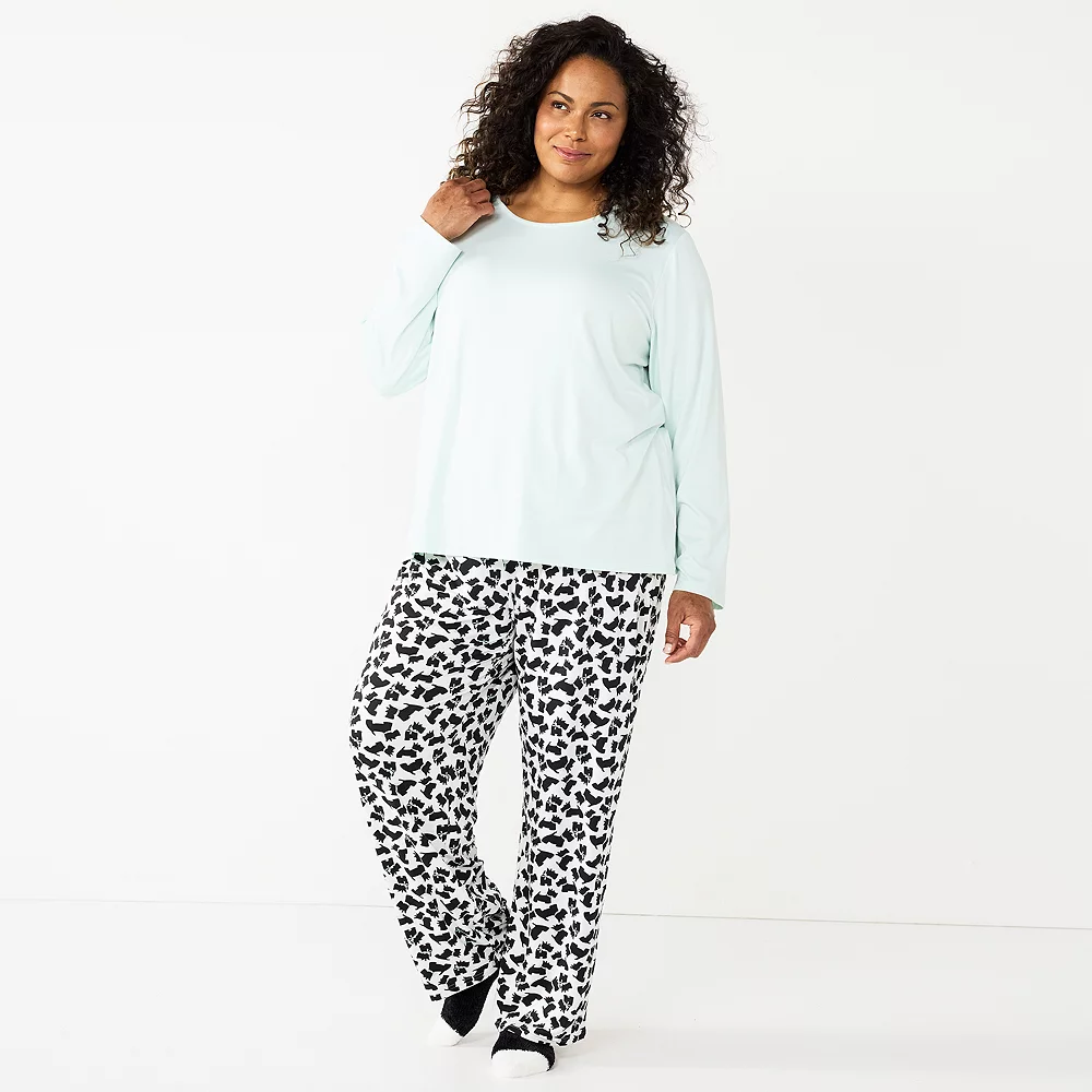 Plus Size Croft & Barrow® Long Sleeve Pajama Top & Pajama Pants Set 2 Plus Size Croft & Barrow® Long Sleeve Pajama Top & Pajama Pants Set - Image 2