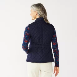 Women's Croft & Barrow® Woven Quilted Vest -Outlet Croft & Barrow Store 5069324 ALT