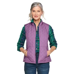 Women's Croft & Barrow® Woven Quilted Vest -Outlet Croft & Barrow Store 5069324 Violet