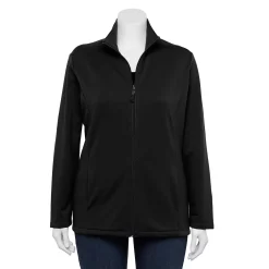 Plus Size Croft & Barrow® Zip-Front Fleece Jacket -Outlet Croft & Barrow Store 5152260 Black