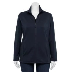 Plus Size Croft & Barrow® Zip-Front Fleece Jacket -Outlet Croft & Barrow Store 5152260 Navy