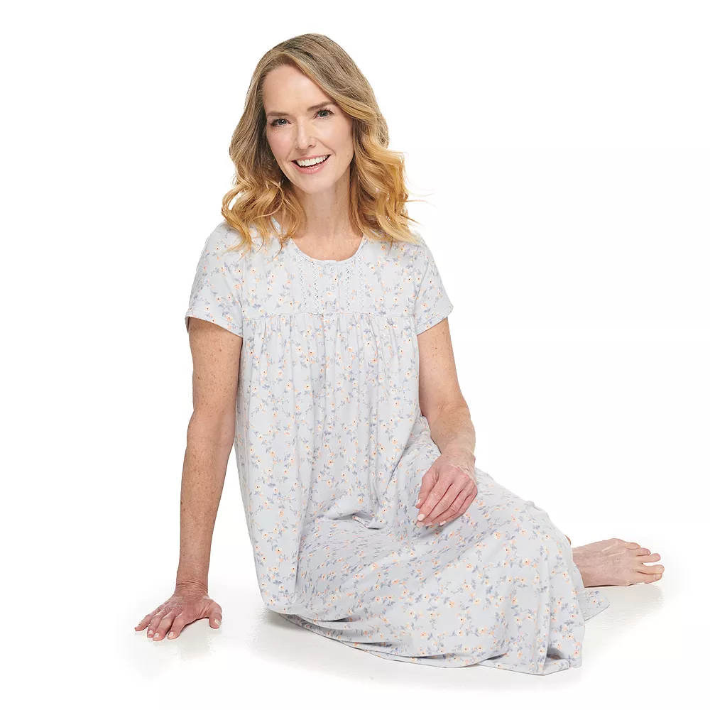 Women's Croft & Barrow® Short Sleeve Henley Nightgown 7 Women's Croft & Barrow® Short Sleeve Henley Nightgown - Image 7