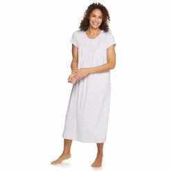 Women's Croft & Barrow® Short Sleeve Henley Nightgown 12 Women's Croft & Barrow® Short Sleeve Henley Nightgown -Outlet Croft & Barrow Store 5177217 Purple Geo