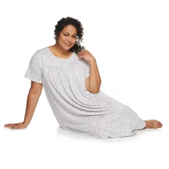 Plus Size Croft & Barrow® Short Sleeve Henley Nightgown -Outlet Croft & Barrow Store 5177219 ALT2