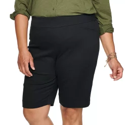 Plus Size Croft & Barrow® Effortless Stretch Bermuda Shorts -Outlet Croft & Barrow Store 5180986 Black