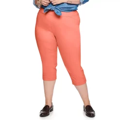 Plus Size Croft & Barrow® Effortless Stretch Capri Pants -Outlet Croft & Barrow Store 5181005 Bright Coral