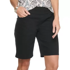 Women's Croft & Barrow® Comfortable Pull-On Jean Shorts -Outlet Croft & Barrow Store 5186176 Black