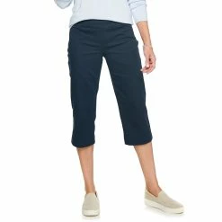 Petite Croft & Barrow® Effortless Stretch Capri Pants -Outlet Croft & Barrow Store 5188907 Navy