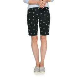 Petite Croft & Barrow® Effortless Stretch Bermuda Shorts -Outlet Croft & Barrow Store 5189799 Multi Floral