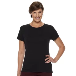 Petite Croft & Barrow® Essential Crewneck Tee -Outlet Croft & Barrow Store 5193524 Black