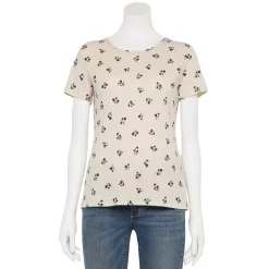 Petite Croft & Barrow® Essential Crewneck Tee -Outlet Croft & Barrow Store 5193524 Cream Floral