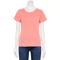 Petite Croft & Barrow® Essential Crewneck Tee -Outlet Croft & Barrow Store 5193524 Just Coral
